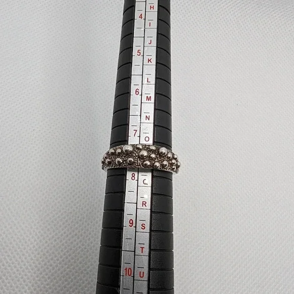 Textured  925 ball ring - Picture 5 of 5